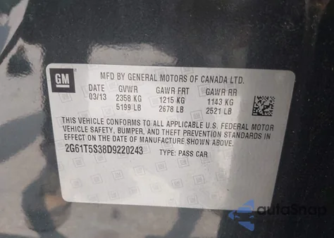 2013 Cadillac Xts Premium from USA, damaged, VIN 2G61T5S38D9220243